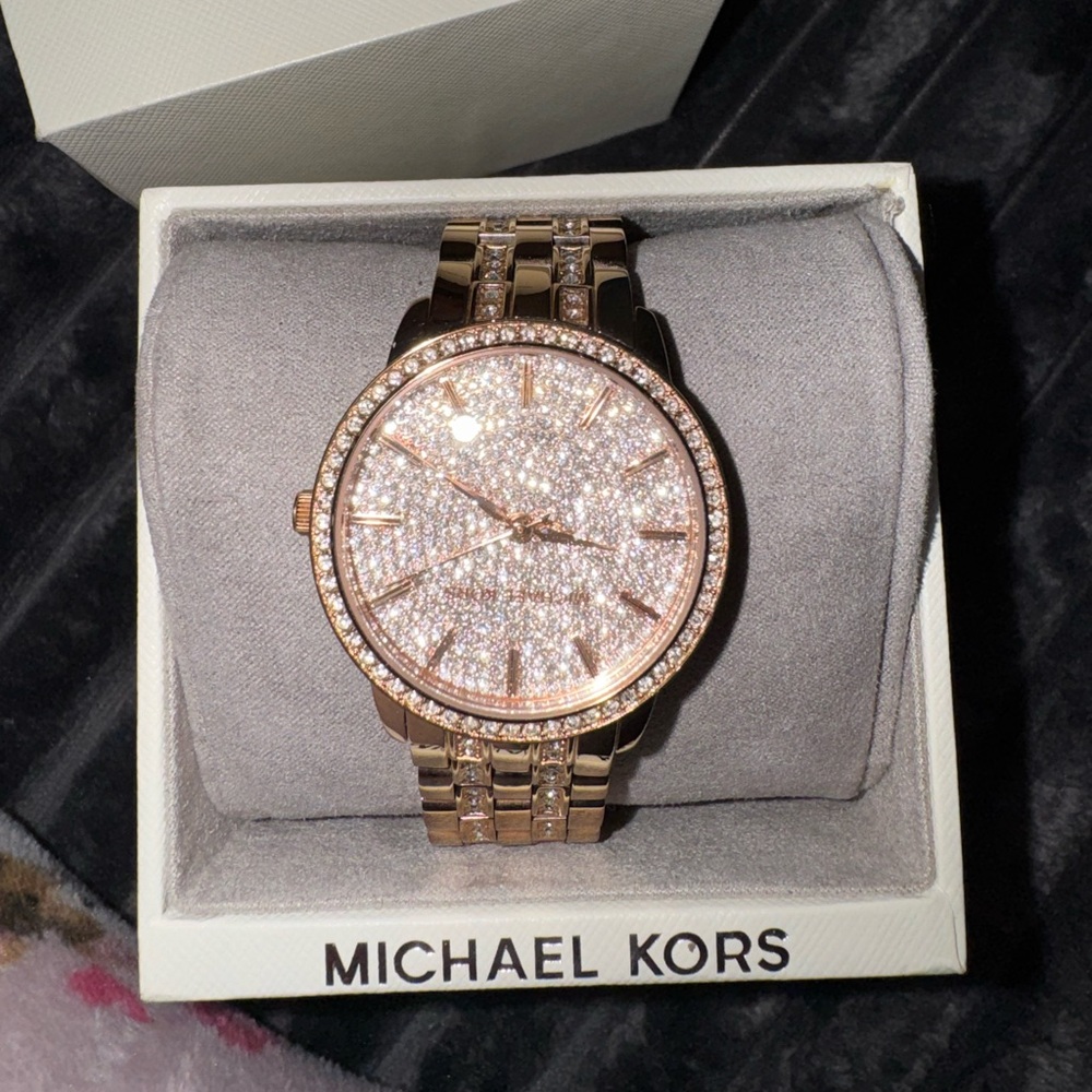 Michael Kors rose gold pave Watch
